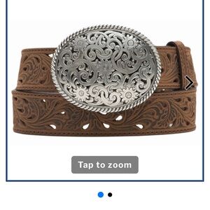NWOT 🤠 Tony Lama Women's Brown Pierced Filigree Trophy Belt